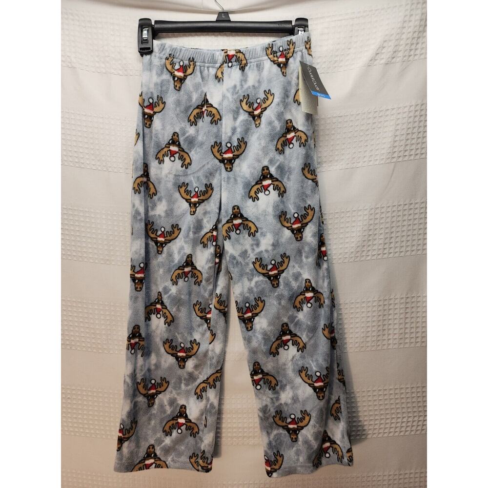 Cuddl Duds Boys Pajama Pants Size 8 Fleece Reindeer Holiday Warm